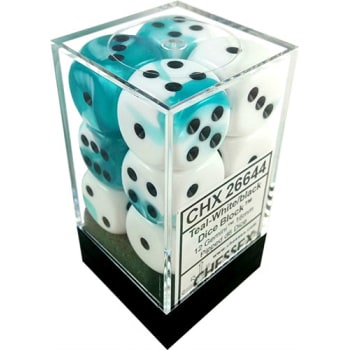 Chessex: 16mm d6 Gemini: Teal-White/Black