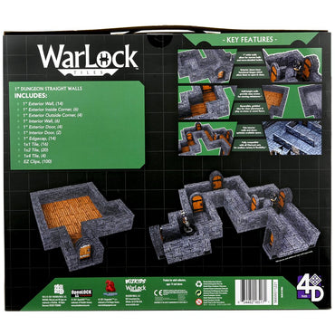 Wizkids: Warlock Tiles: Expansion Pack: 1in. Dungeon Straight Walls