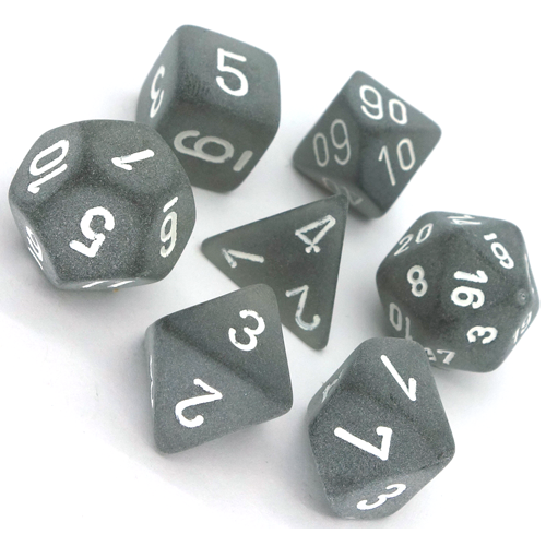 Chessex: 7-Die Set: Frosted: Smoke/White