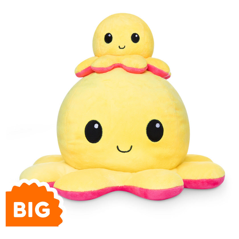 TT: Reversible BIG Octopus Plush: Pink Yellow