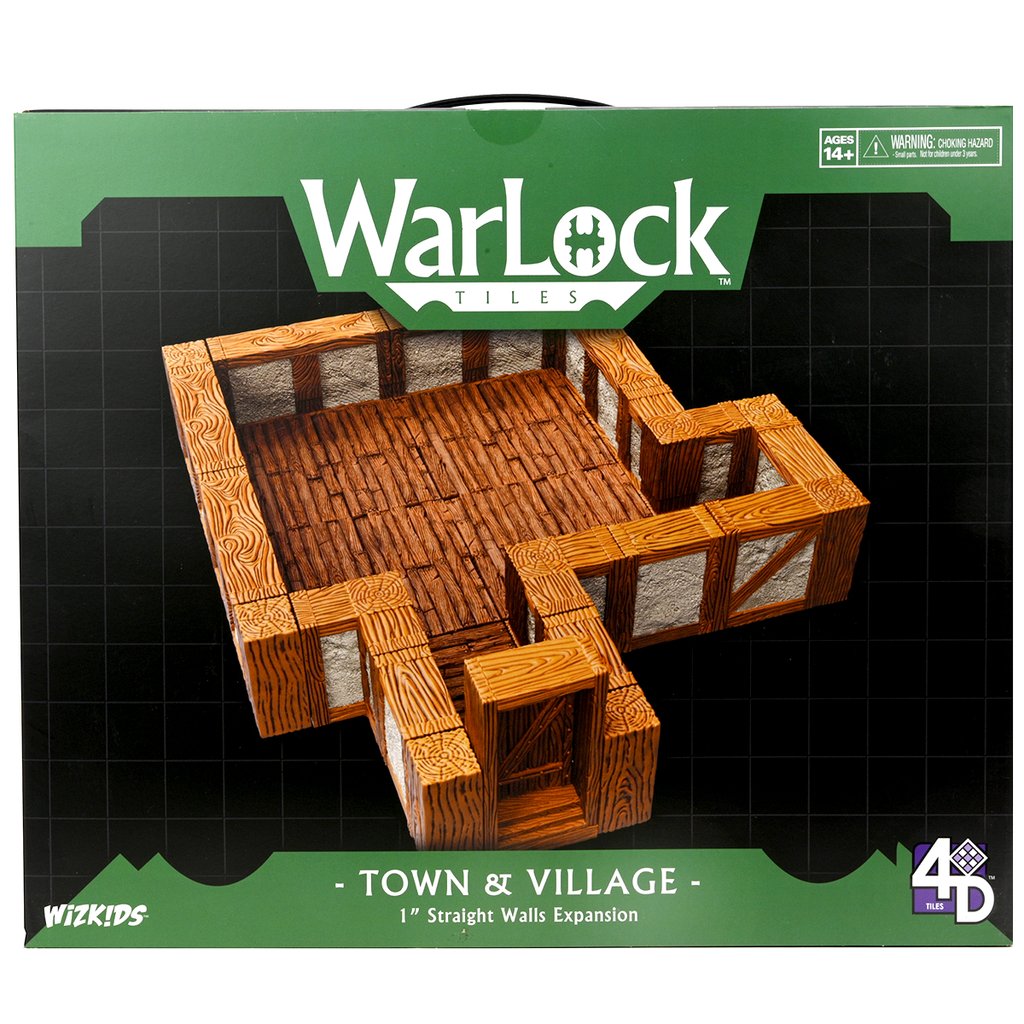 Wizkids: Warlock Tiles: Expansion Pack: 1in. Town & Village Straight Walls