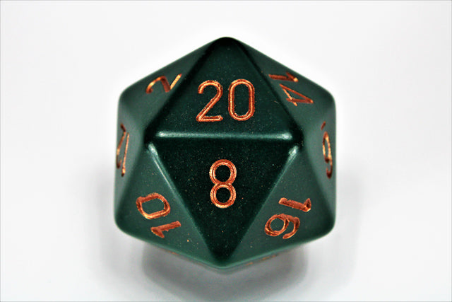 Chessex: 34mm 1d20 Opaque: Dusty Green/Copper