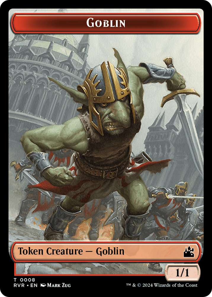 Goblin (0008) // Wurm Double-Sided Token [Ravnica Remastered Tokens]