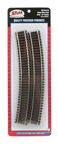 Atlas: Code 83 Snap Track - Curved Sections - 22" Radius pkg(6)