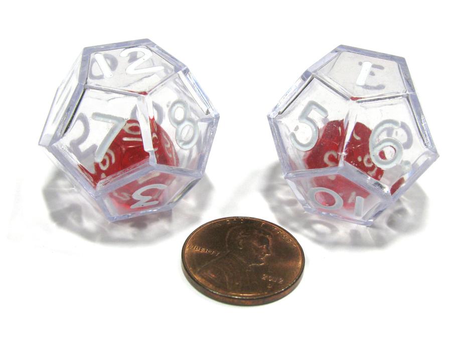 KOP: Transparent: D12 Red Double Die