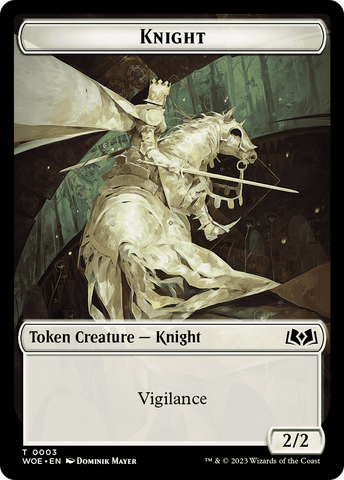 Knight // Food (0010) Double-Sided Token [Wilds of Eldraine Tokens]