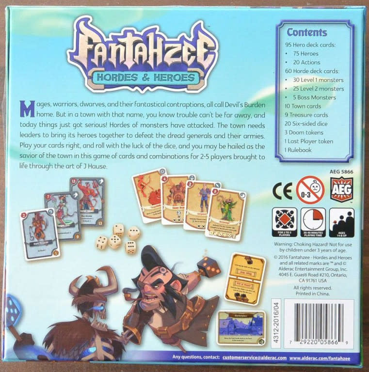 Board Game: Fantahzee: Hordes and Heroes