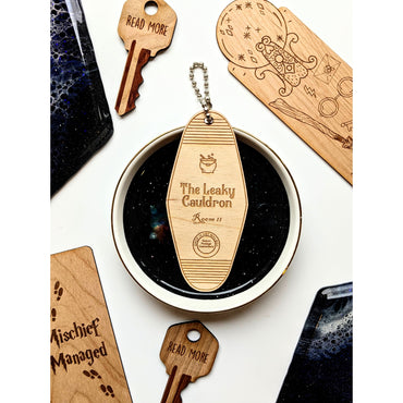 North to South Designs: Wood: Keychain: The Leaky Cauldron - Room 11