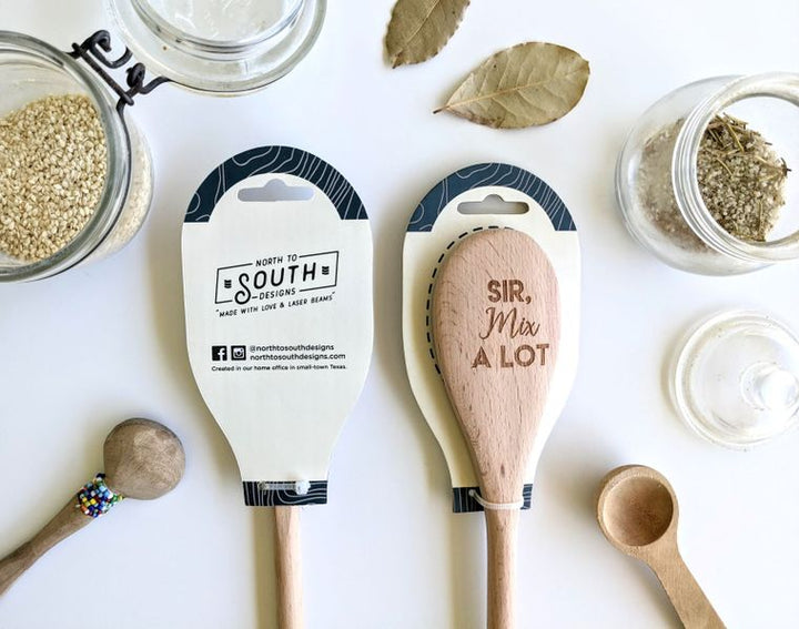 North to South Designs: Wooden Spoon: The Garlic Is Strong With This One